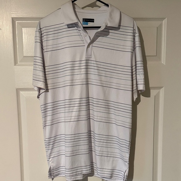 PGA Tour Other - PGA Tour Men's Polo Shirt - White with Subtle Gray Lines